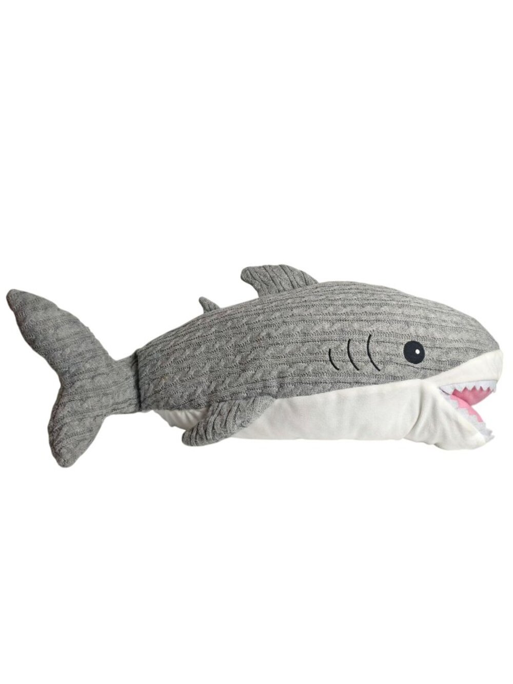 Goffa XL Shark Plush Gray White Soft Stuffed Animal 30.5" Long Ocean Nursery